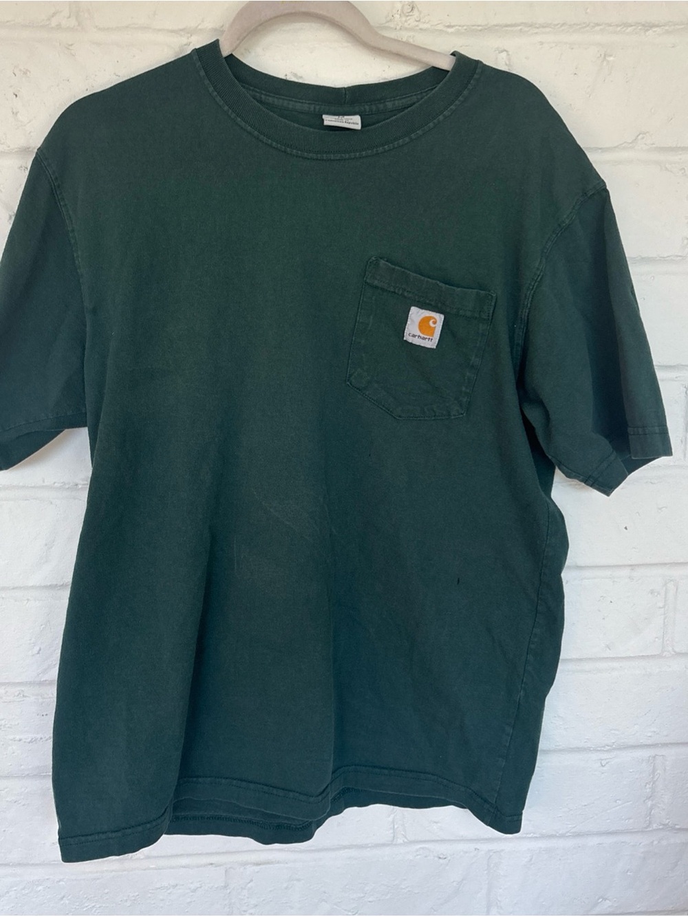 Carhartt Dark Green Pocket T-Shirt with Logo Patch